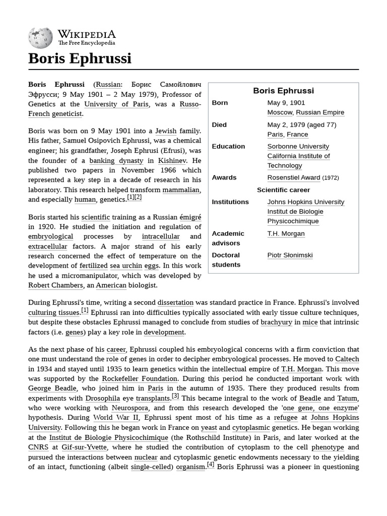 Boris_Ephrussi PDF Biology