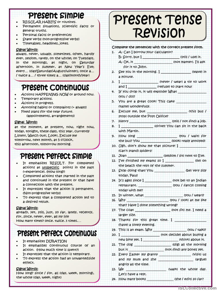 Present Tenses | PDF