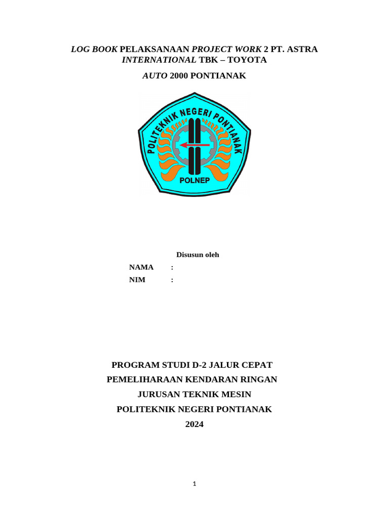 Log Book Project Work 2 Astra Toyota | PDF