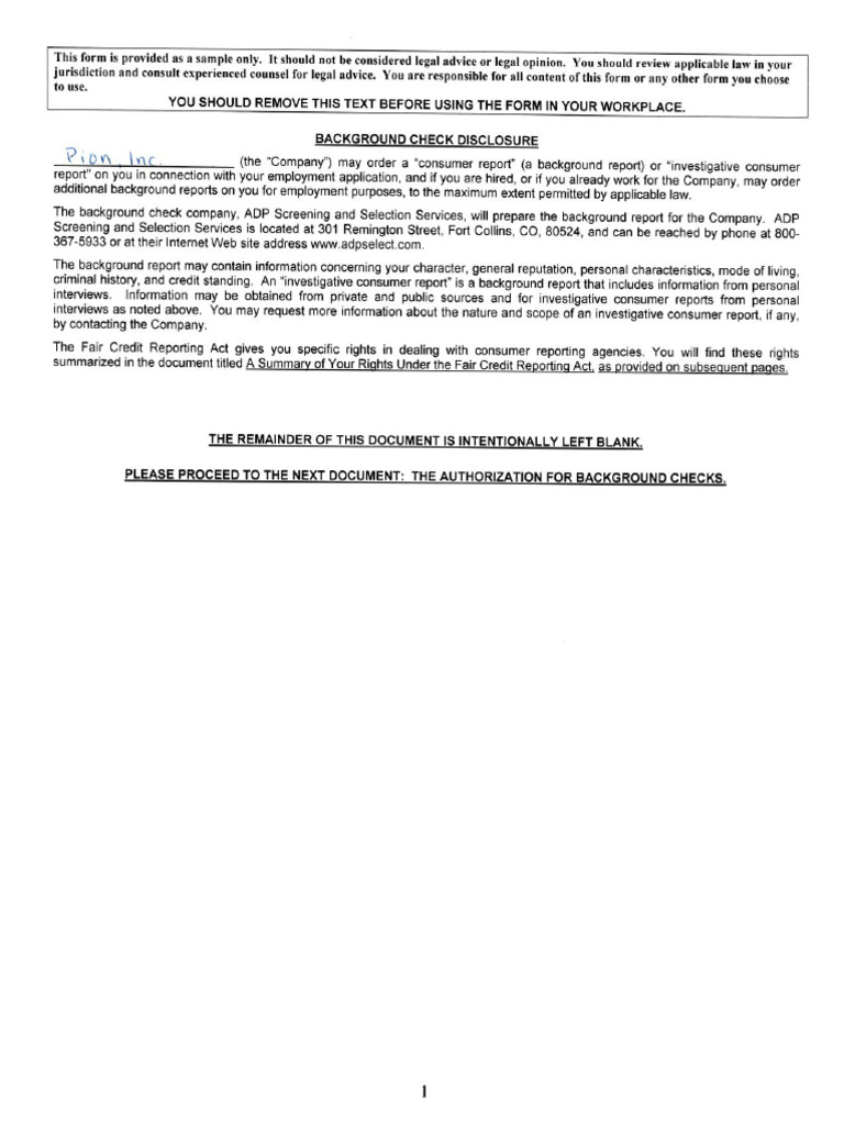 Background Investigation Release | PDF