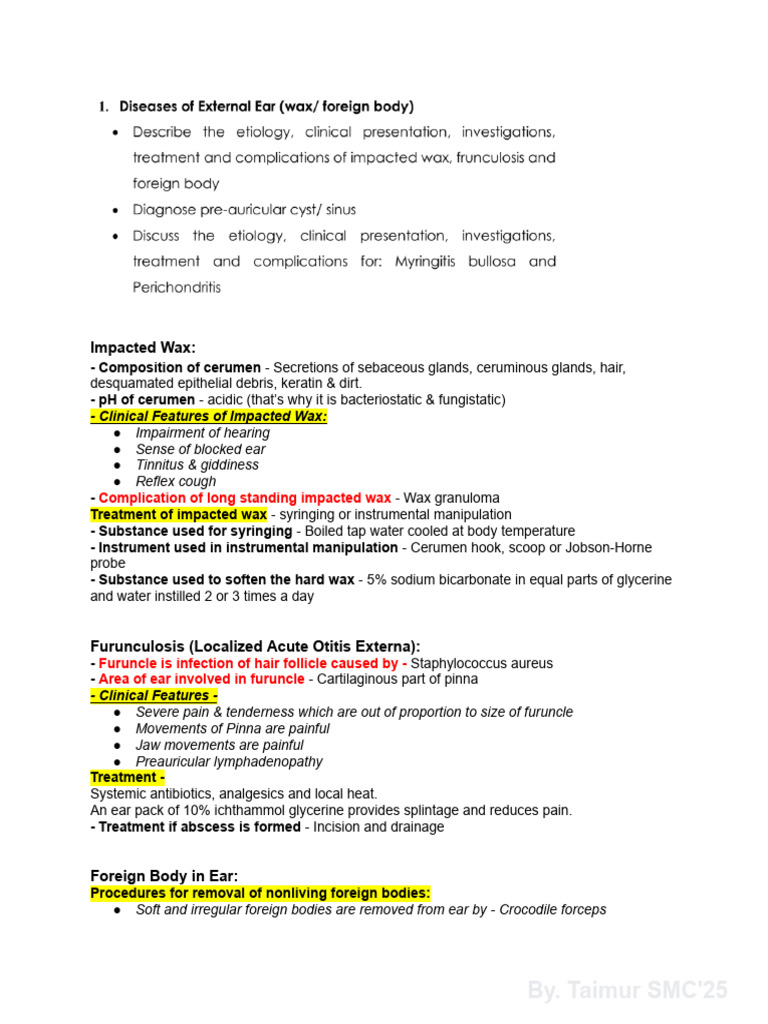 ENT Notes - I_merged | PDF | Human Nose | Ear
