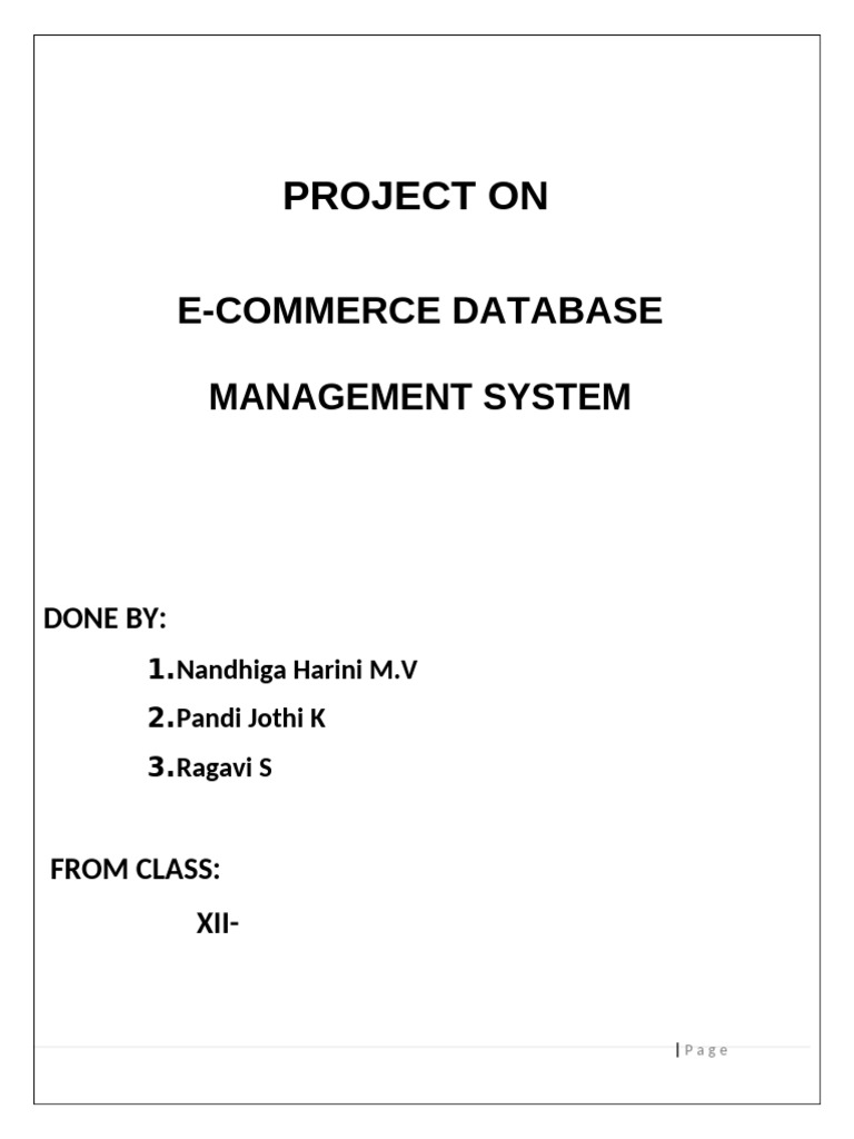 E-Commerce Database Management Project | PDF