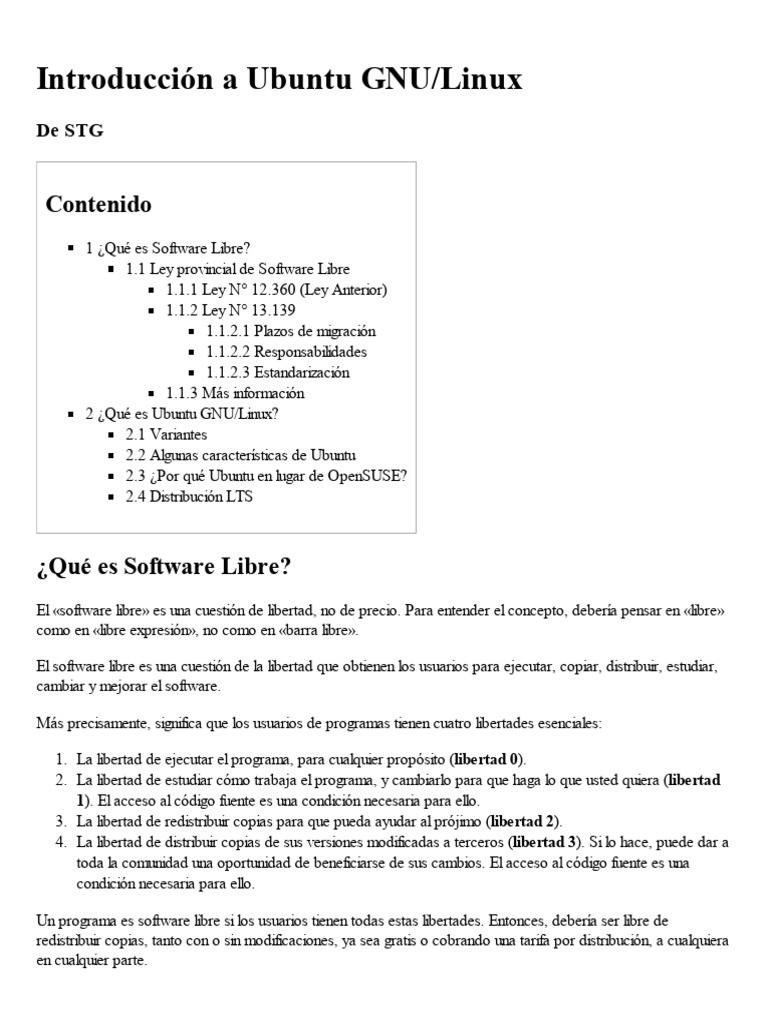 1-Introduccion A Ubuntu GNU - Linux - STG | PDF | Software libre ...