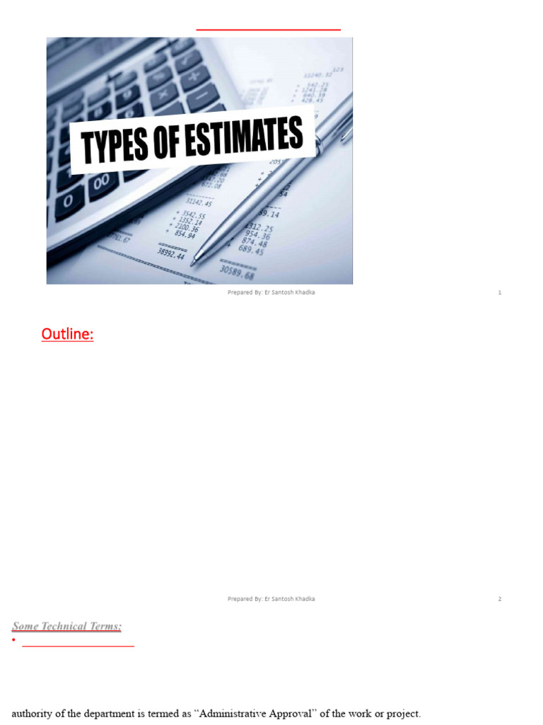 Types of Construction Estimates Explained | PDF | Expense | Measurement