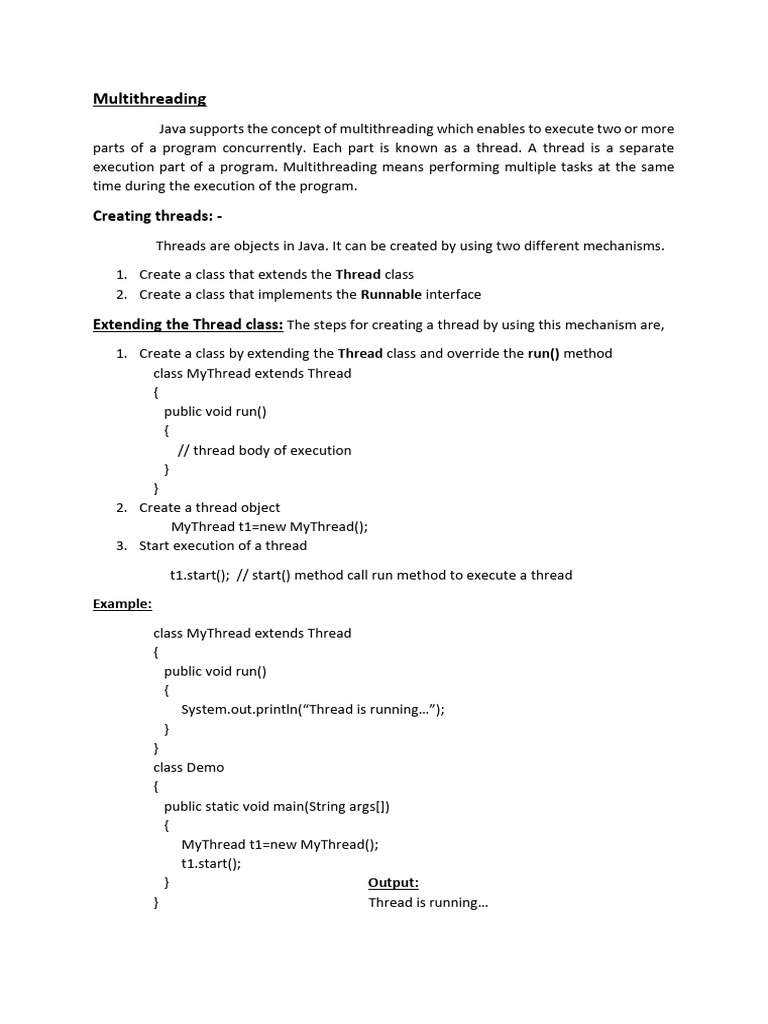 Unit-03 note-05 | PDF | Thread (Computing) | Method (Computer Programming)