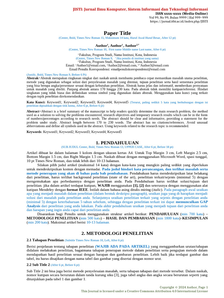 Template Jurnal JITSI Indonesia | PDF