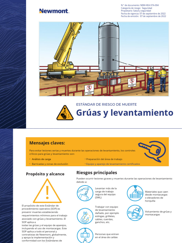 Fatality Risk Standard - Cranes and Lifting Spanish | PDF | Máquina ...