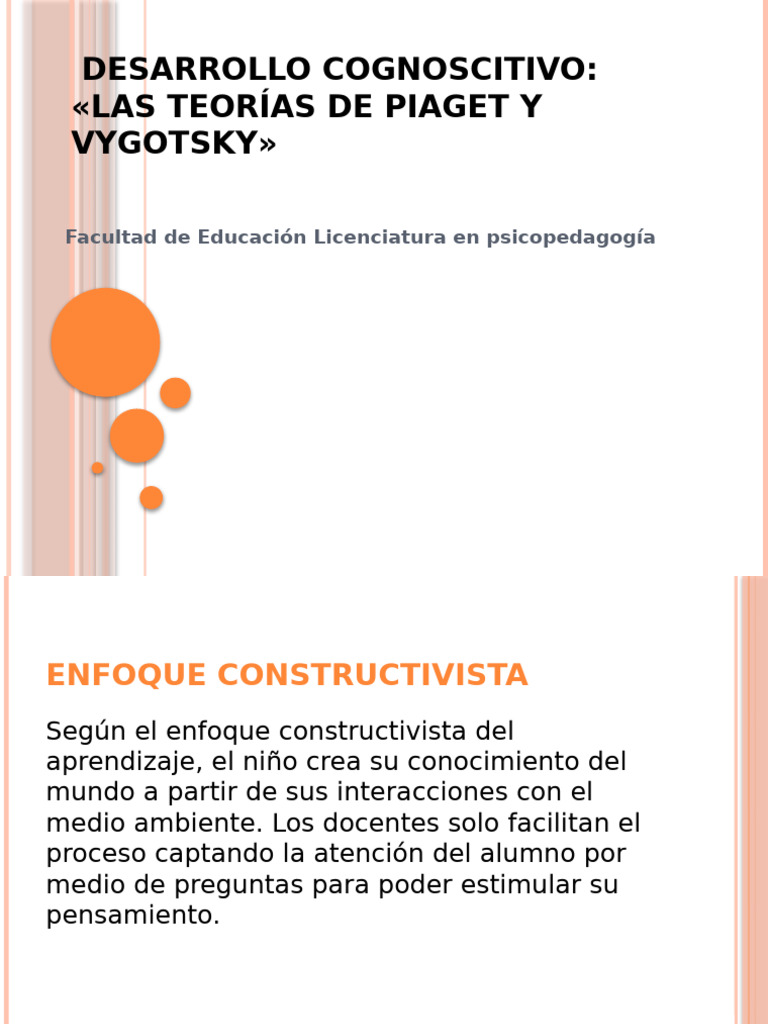 Teorías de Piaget y Vygotsky en Educación | PDF | Constructivismo ...