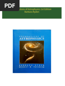 Download ebooks file Foundations of Astrophysics 1st Edition Barbara Ryden all chapters