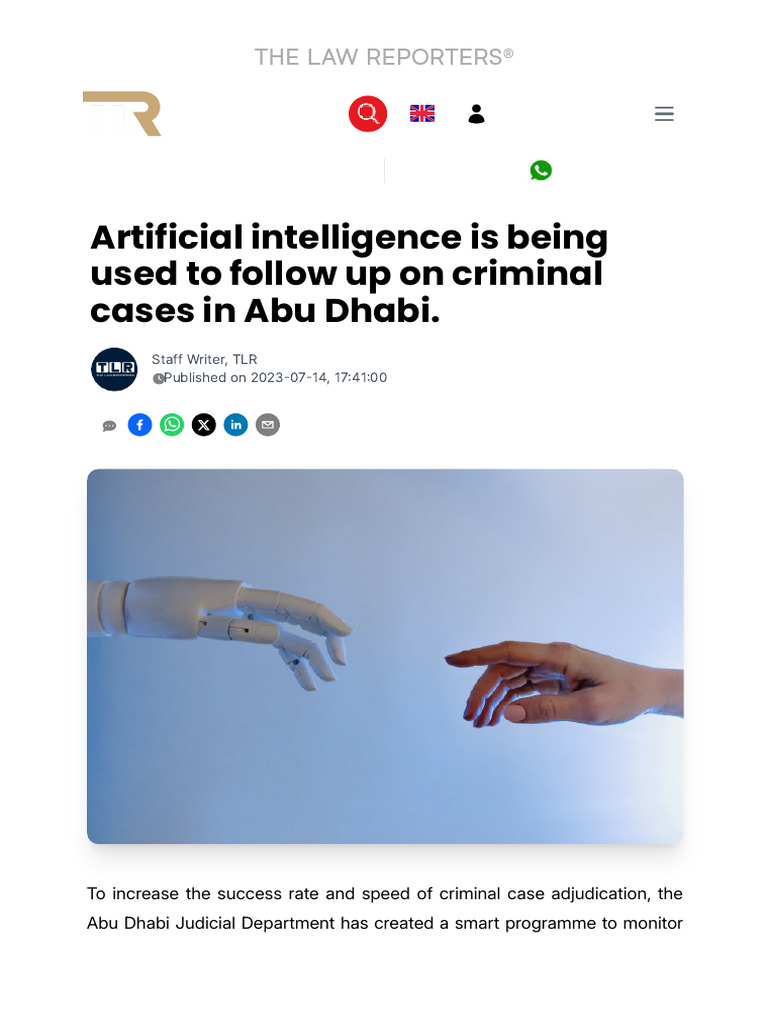 Artificial Intelligence Is Being Used To Follow Up On Criminal Cases in ...