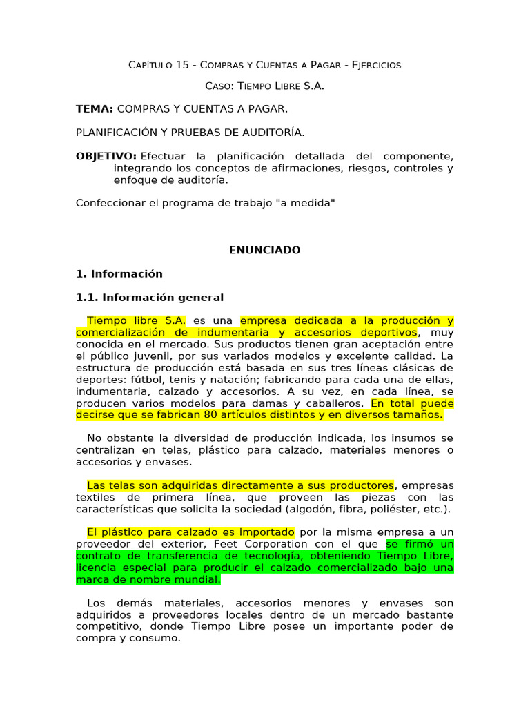 Ejercicios de Compras y Cuentas a Pagar | PDF | Presupuesto | Contabilidad