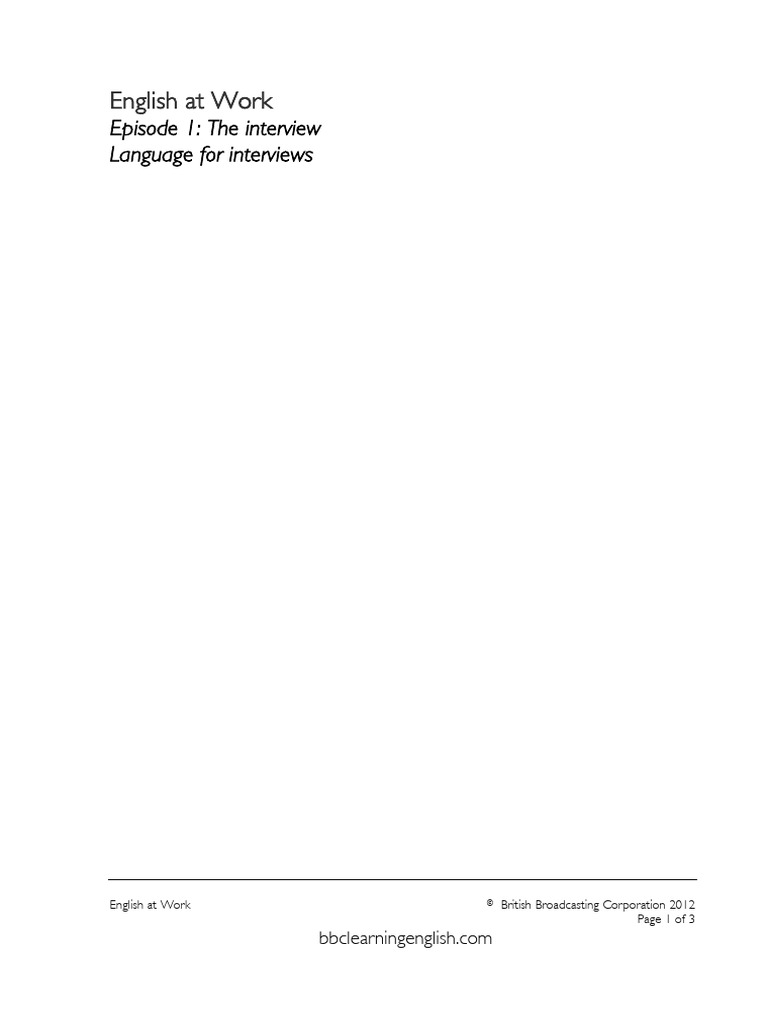 English at work01 | PDF