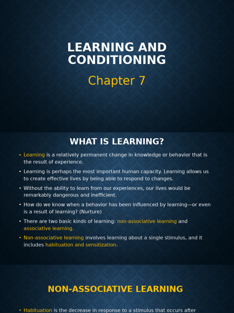 Learning Chapter 7 Psy (2) | PDF | Classical Conditioning | Learning