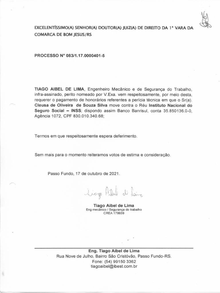 Laudo Servente de Limpeza | PDF