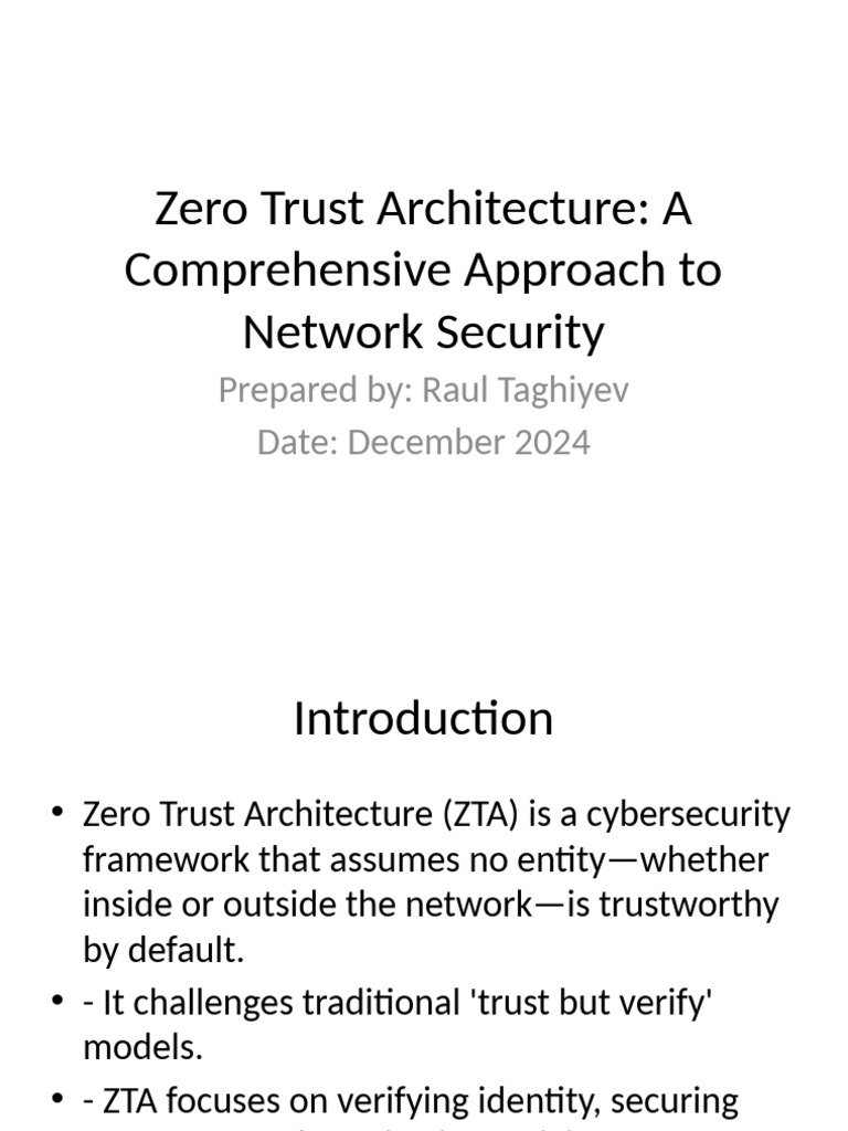Zero Trust Architecture Overview | PDF | Security | Computer Security