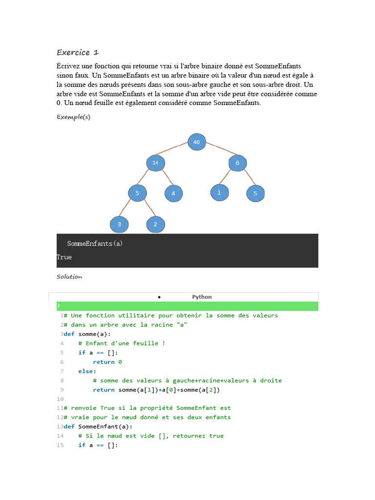 Fonctions Python pour arbres binaires | PDF