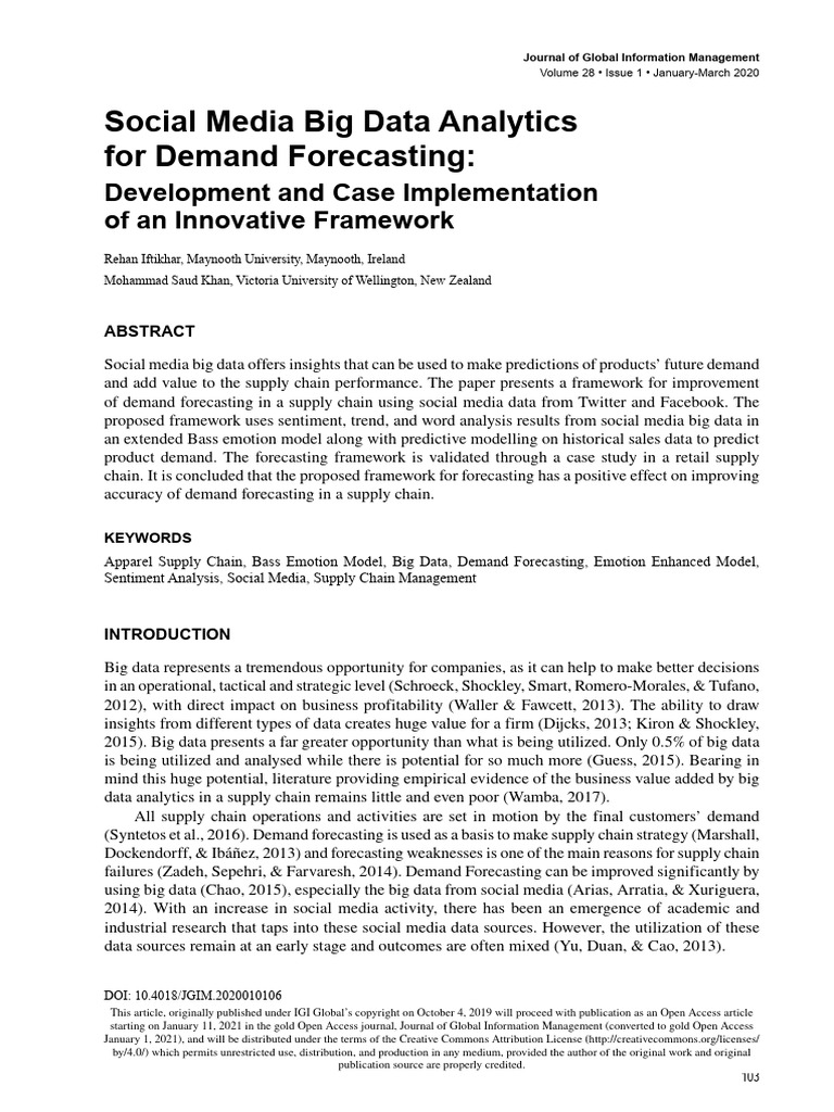 Social Media Analytics for Demand Forecasting | PDF | Analytics ...