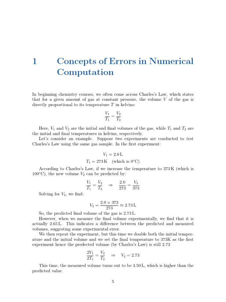 Error Analysis in Numerical Computation | PDF | Significant Figures ...