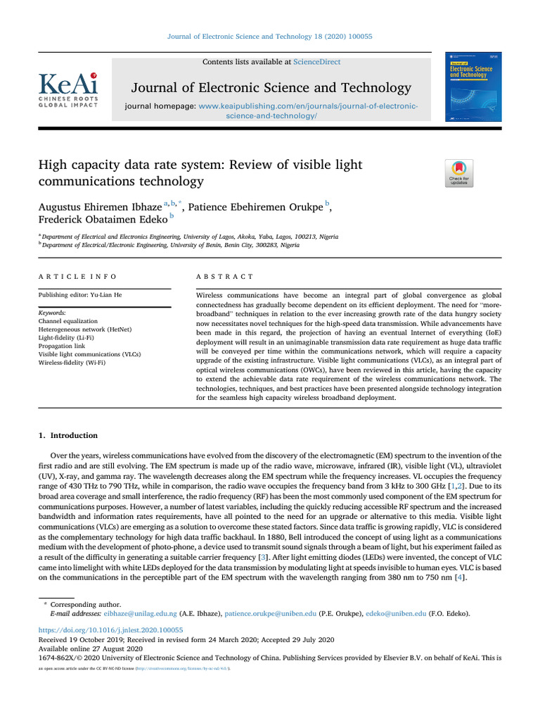 Visible Light Communications Review | PDF | Light Emitting Diode | P–N ...