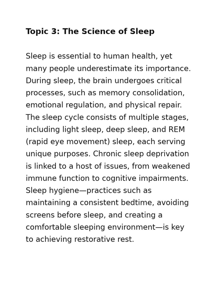 Science of Sleep | PDF