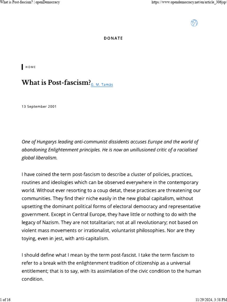 What Is Postfascism | PDF