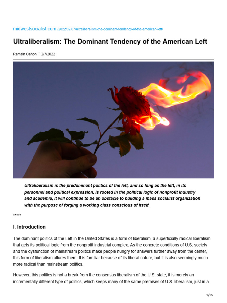 Ultraliberalism The Dominant Tendency of The American Left | PDF ...