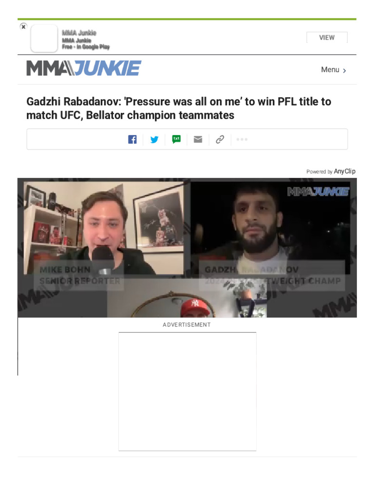 Gadzhi Rabadanov Felt Pressure To Win PFL Title To Match Teamates | PDF ...