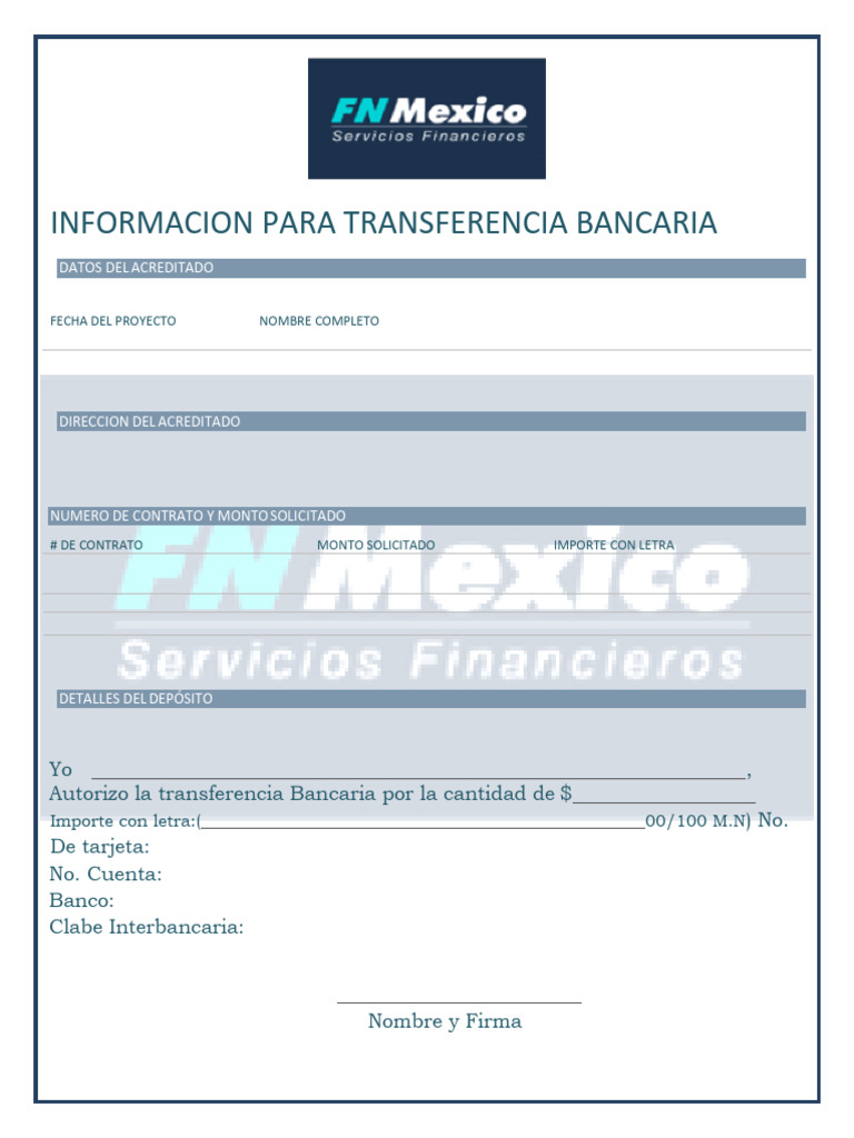Información para Transferencia Bancaria | PDF