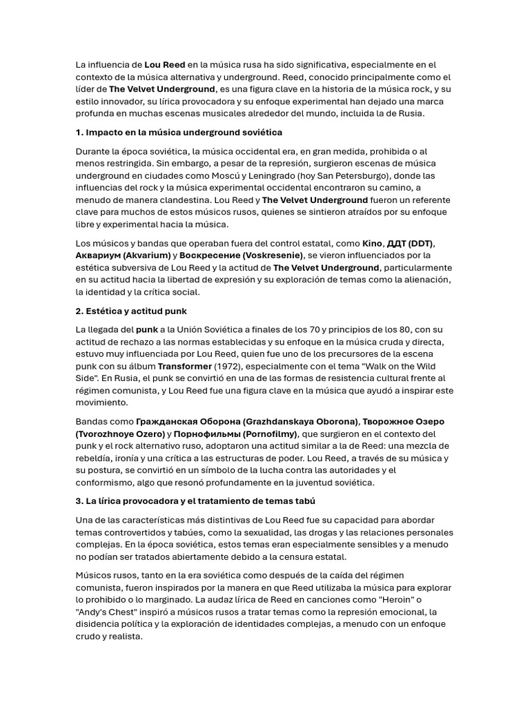 Reed | PDF | Punk rock | La música rock