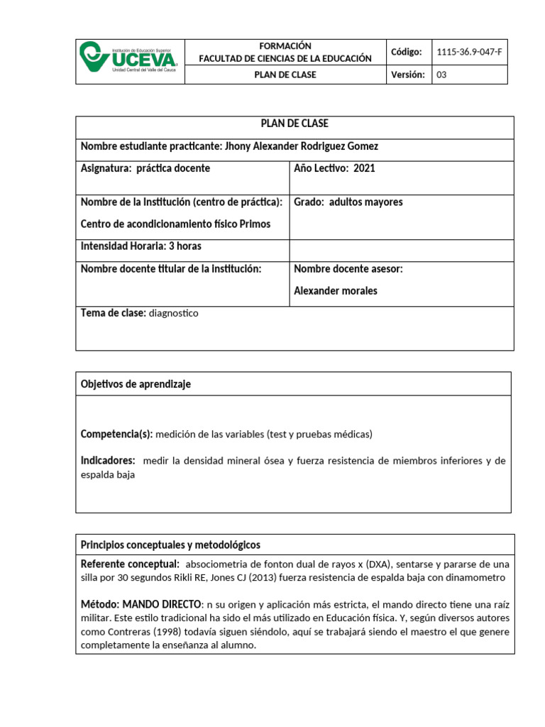 Plan de Clase 1 Semana 1 | PDF | Enseñando | Maestros