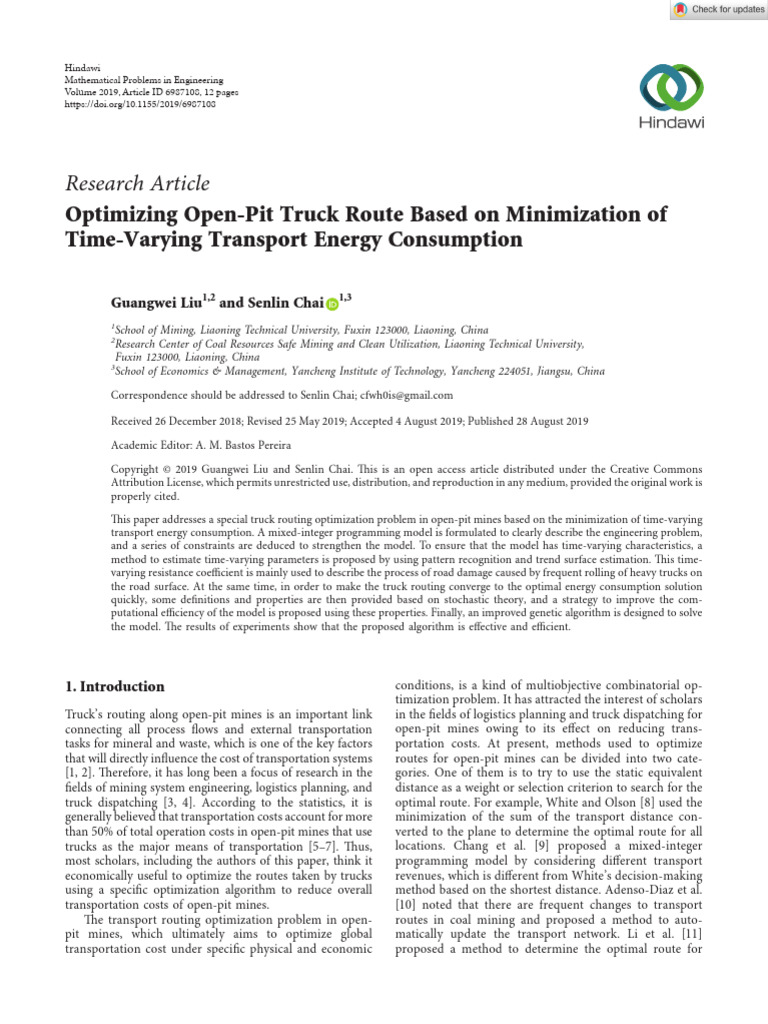 Optimizing Open-Pit Truck Routes | PDF | Mathematical Optimization ...