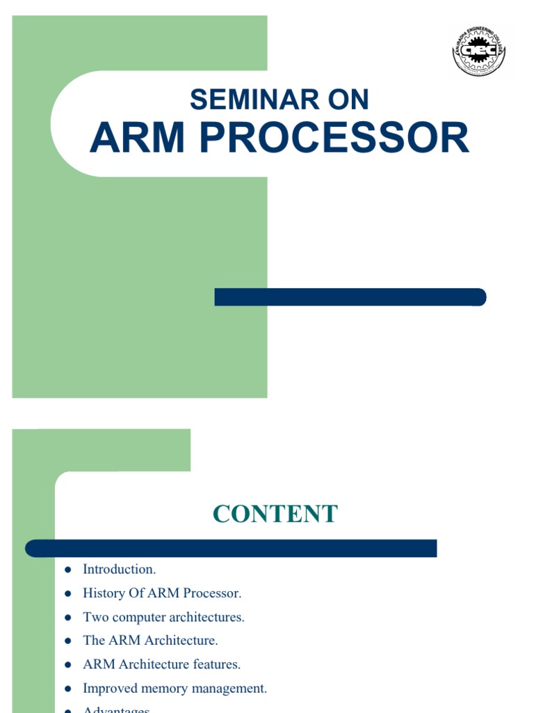 Seminar On Arm Processor PDF