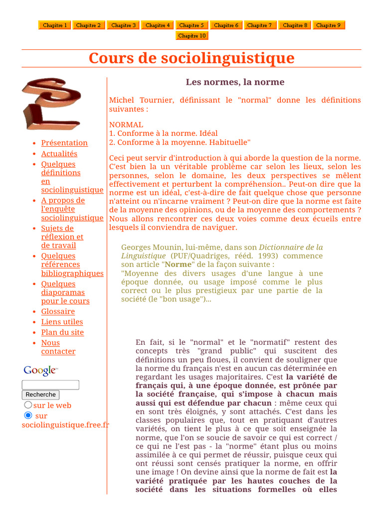 Norme linguistique et sociolinguistique | PDF | Linguistique | Accent