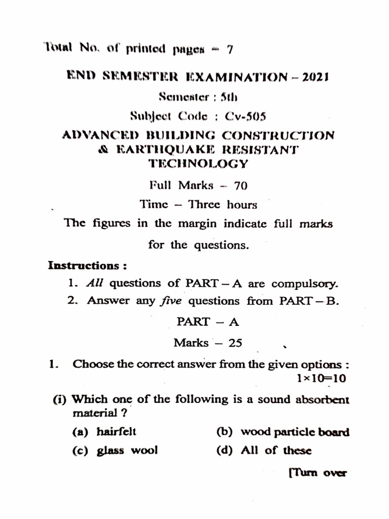 Advanced Building Construction Exam 2021 | PDF | Deep Foundation ...
