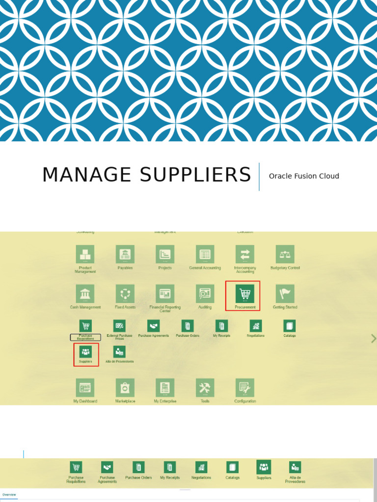 Manage Suppliers Fusion Cloud | PDF