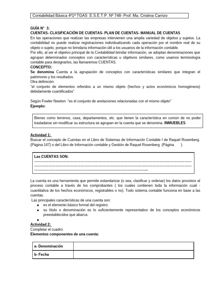 Guia #3 Plan de Cuentas y Manual de Cuentas | PDF | Contabilidad | Business