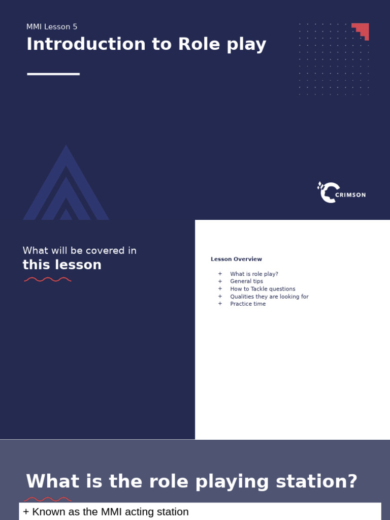 Mastering Role Play for MMI Success | PDF