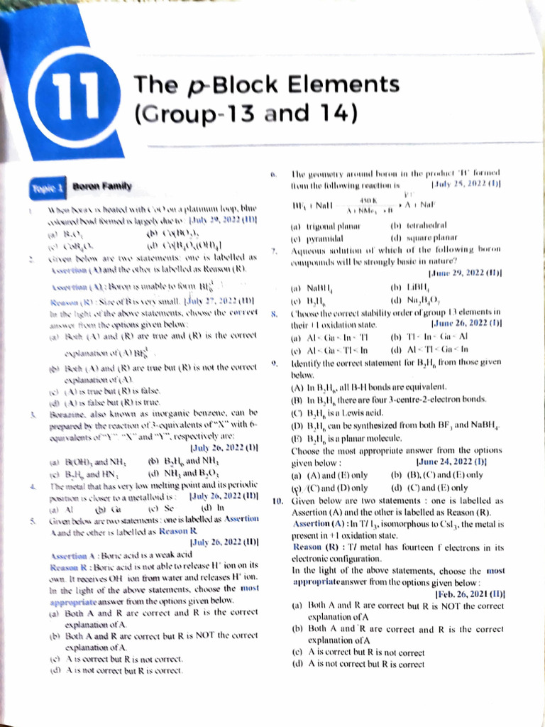 Group 13 and 14 Chemistry Concepts | PDF | Physical Sciences | Molecules