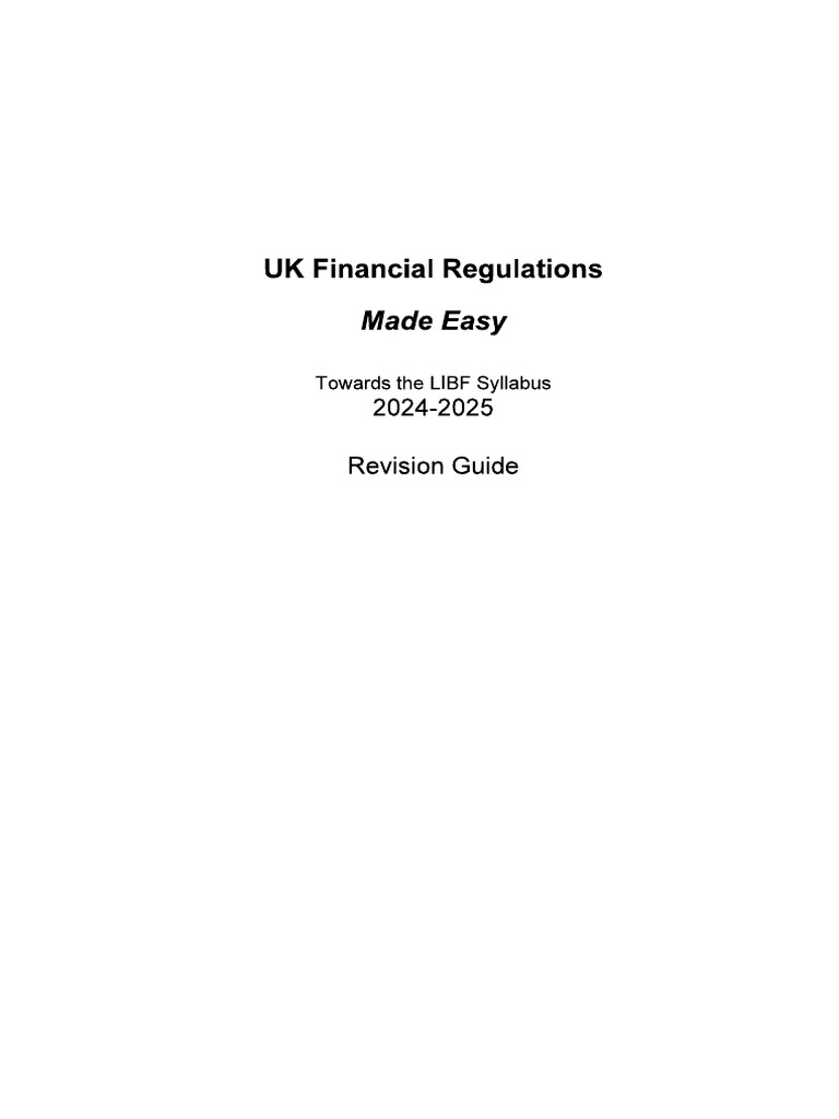 UK Financial Regulsation Made Easy Sample | PDF