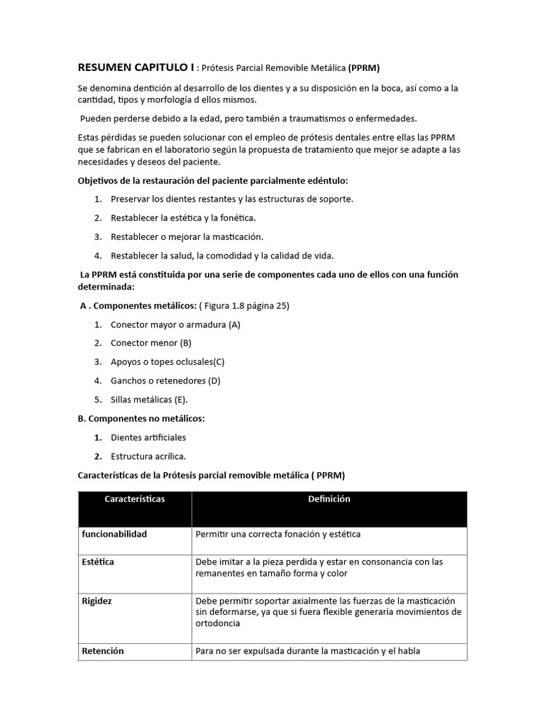 Clasificación y componentes de PPRM | PDF | Boca | Odontología