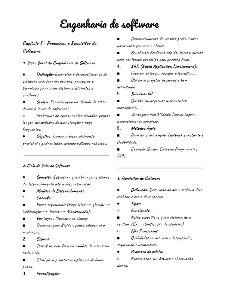 Processos e Requisitos em Engenharia de Software | PDF | Linguagem de ...
