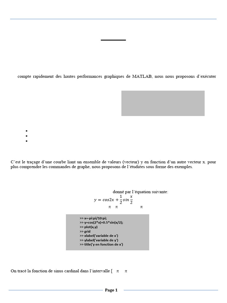 Graphiques 2D et 3D avec MATLAB | PDF | Géométrie euclidienne