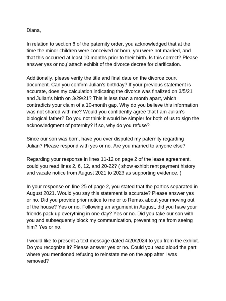 Drafts Questions for Diana (1) | PDF