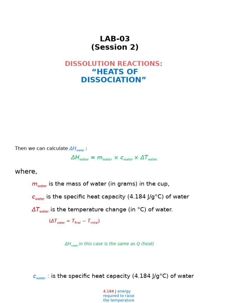 Dissolution Reactions and Heat Analysis | PDF | Temperature | Mole (Unit)