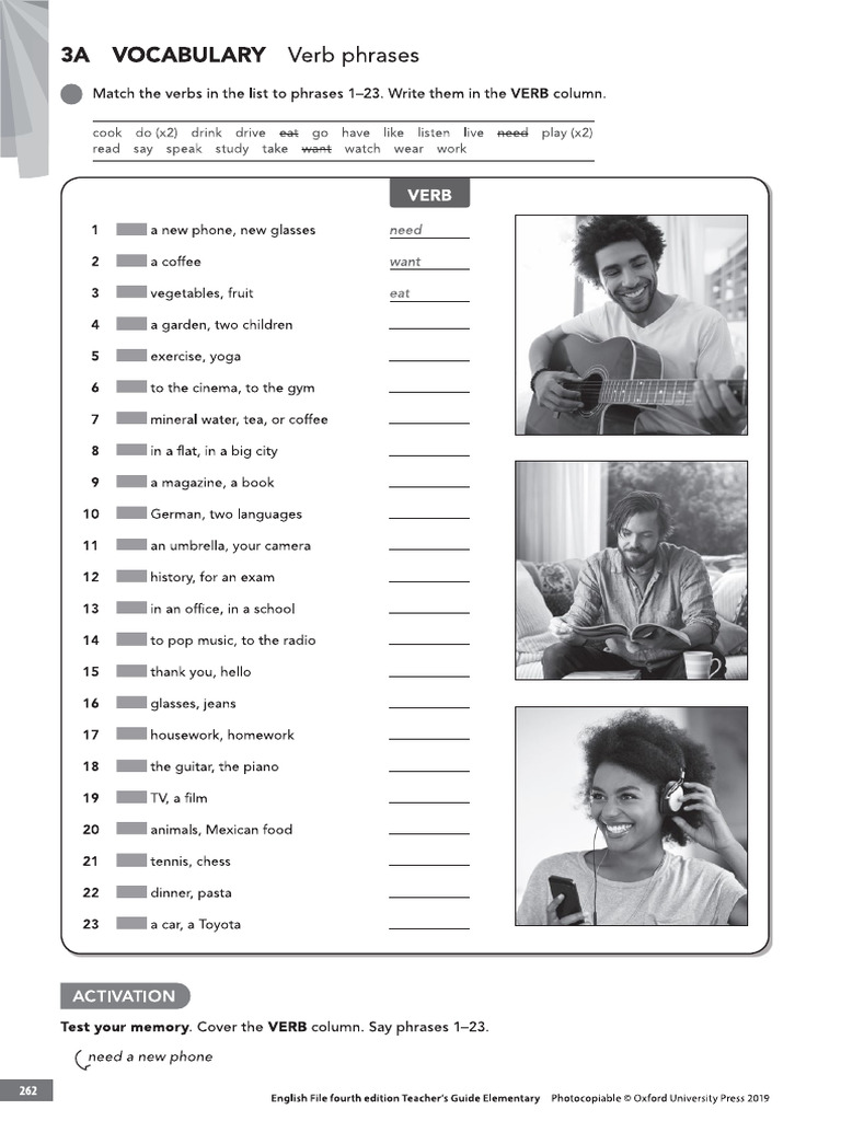 3A Vocabulary Verb Phrases 2A2 | PDF
