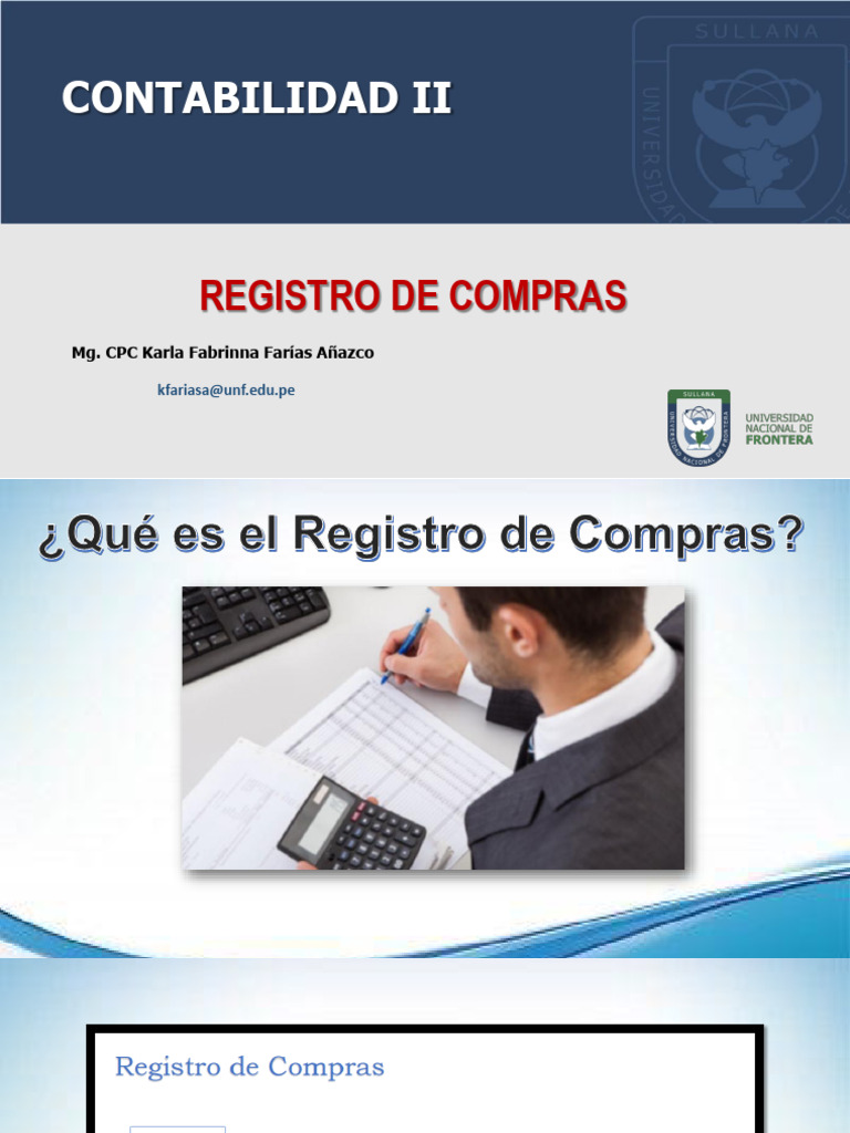 Registro de Compras en Contabilidad II | PDF | Economias | Business