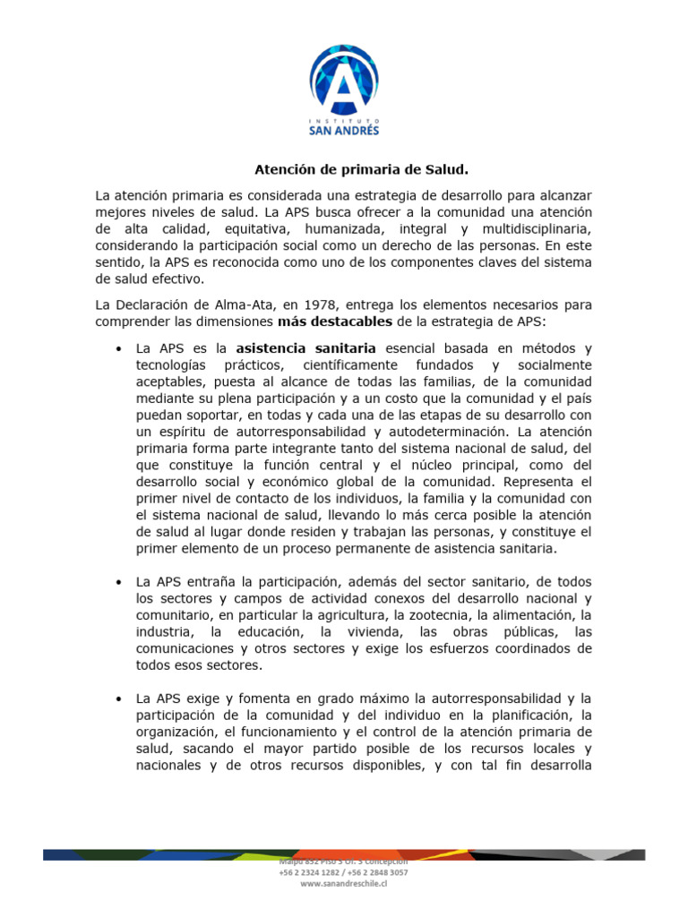 Estrategia de Atención Primaria de Salud | PDF | Planificación