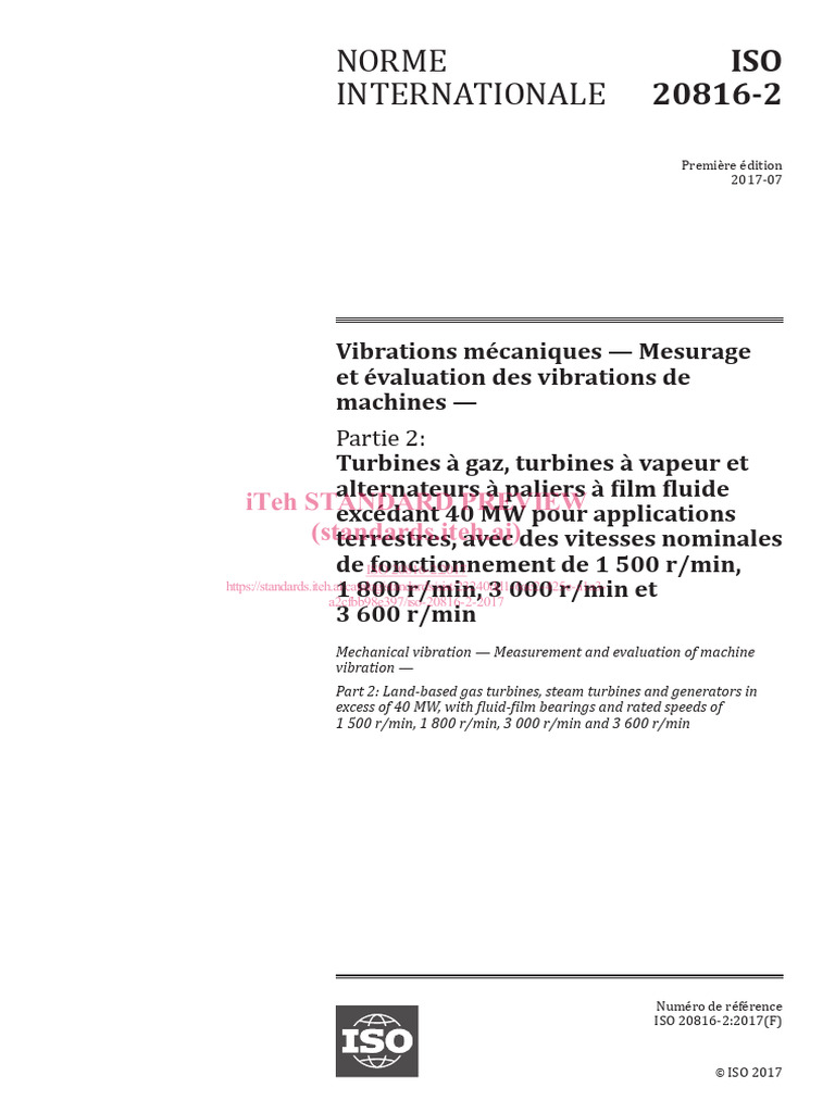 Mesurage des vibrations des turbines | PDF | Turbine | Organisation ...