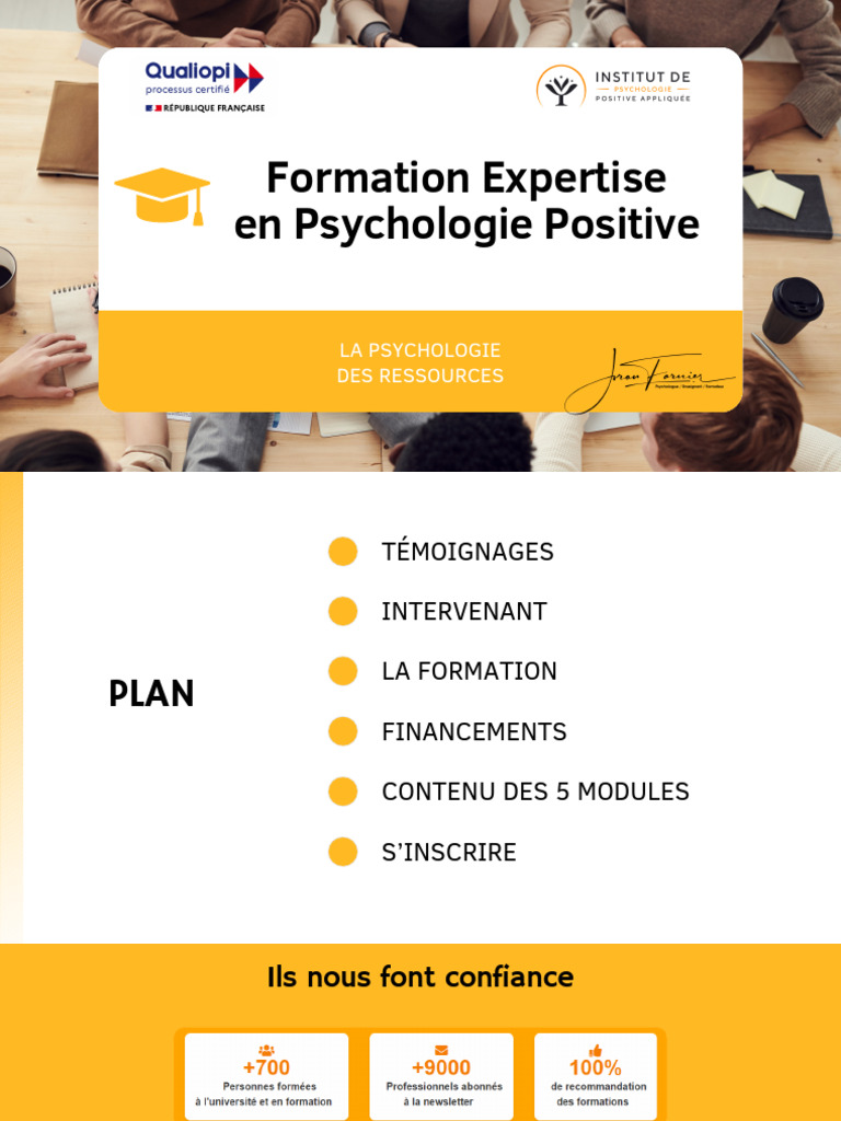 Formation En Psychologie Positive PDF motions Psychologie