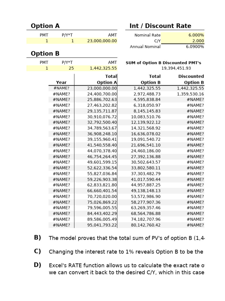 Comparing Discount Rates: Options A & B | PDF | Applied Mathematics ...
